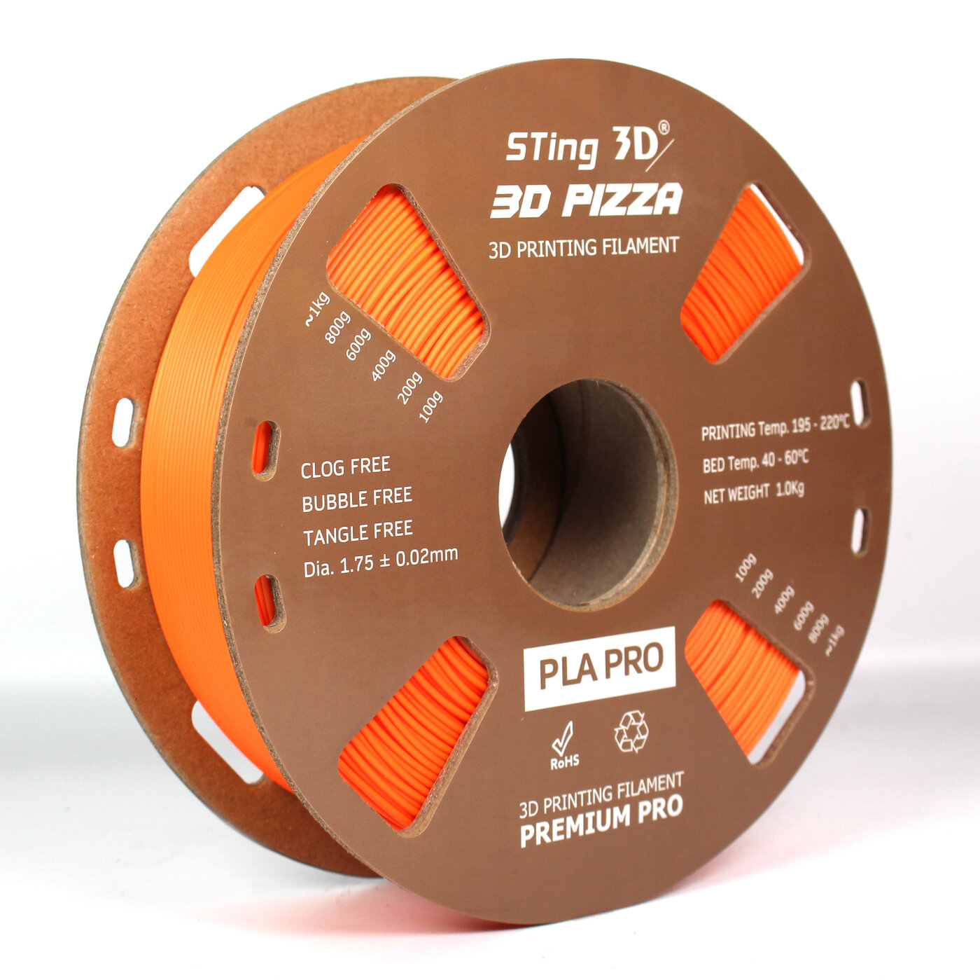 Филамент (пластик) Sting3D PLA PRO (оранжевый) для 3d принтера