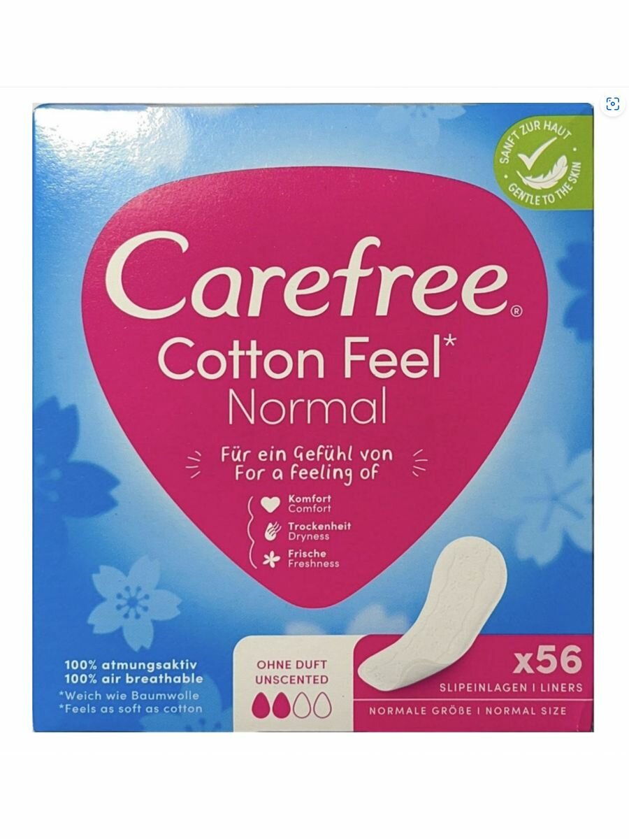 Carefree Cotton Feel Normal Ежедневные прокладки 56 шт