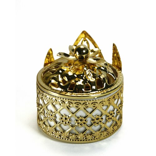 Цветочная шкатулка - цвет золотистый, металл - для ценных вещей и украшений