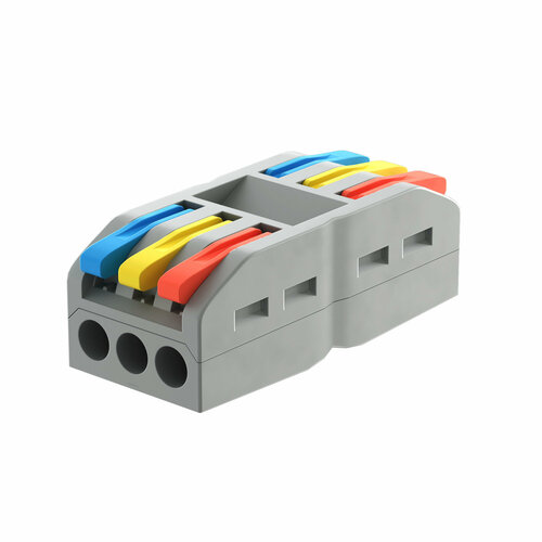Клемма для проводов соединительная PCT-223 клеммник проходной быстросъемный колодка клеммная на 6 контактов (Серый)