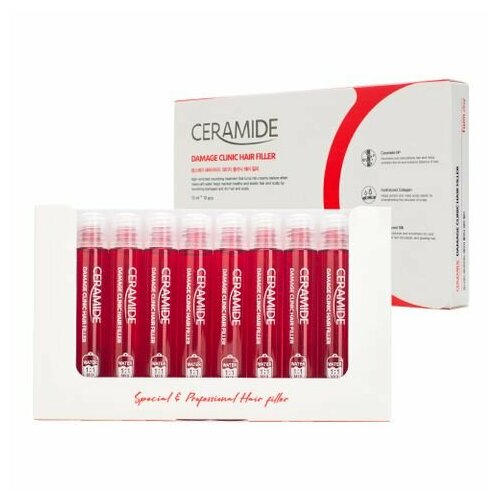 FarmStay, Восстанавливающие филлеры с керамидами FarmStay Ceramide Damage Clinic Hair Filler, 13 мл. * 10 шт