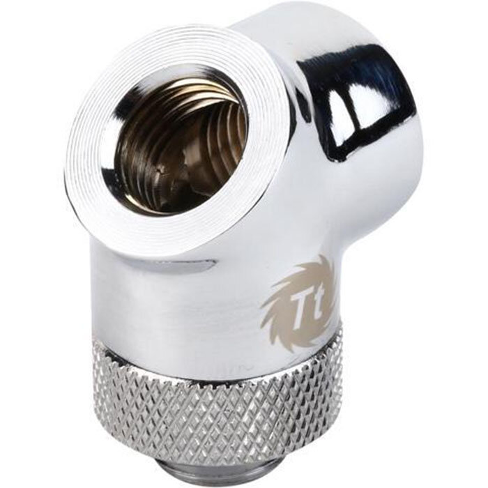 фото Thermaltake Фитинг для СВО Thermaltake Pacific G1/4 45 & 90 Degree Adapter - Chrome CL-W053-CU00SL-A