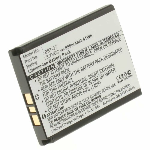 Аккумуляторная батарея iBatt iB-A1-M356 650mAh для телефонов, смартфонов Sony Ericsson аккумулятор bst 38 для телефона sony ericsson 930mah