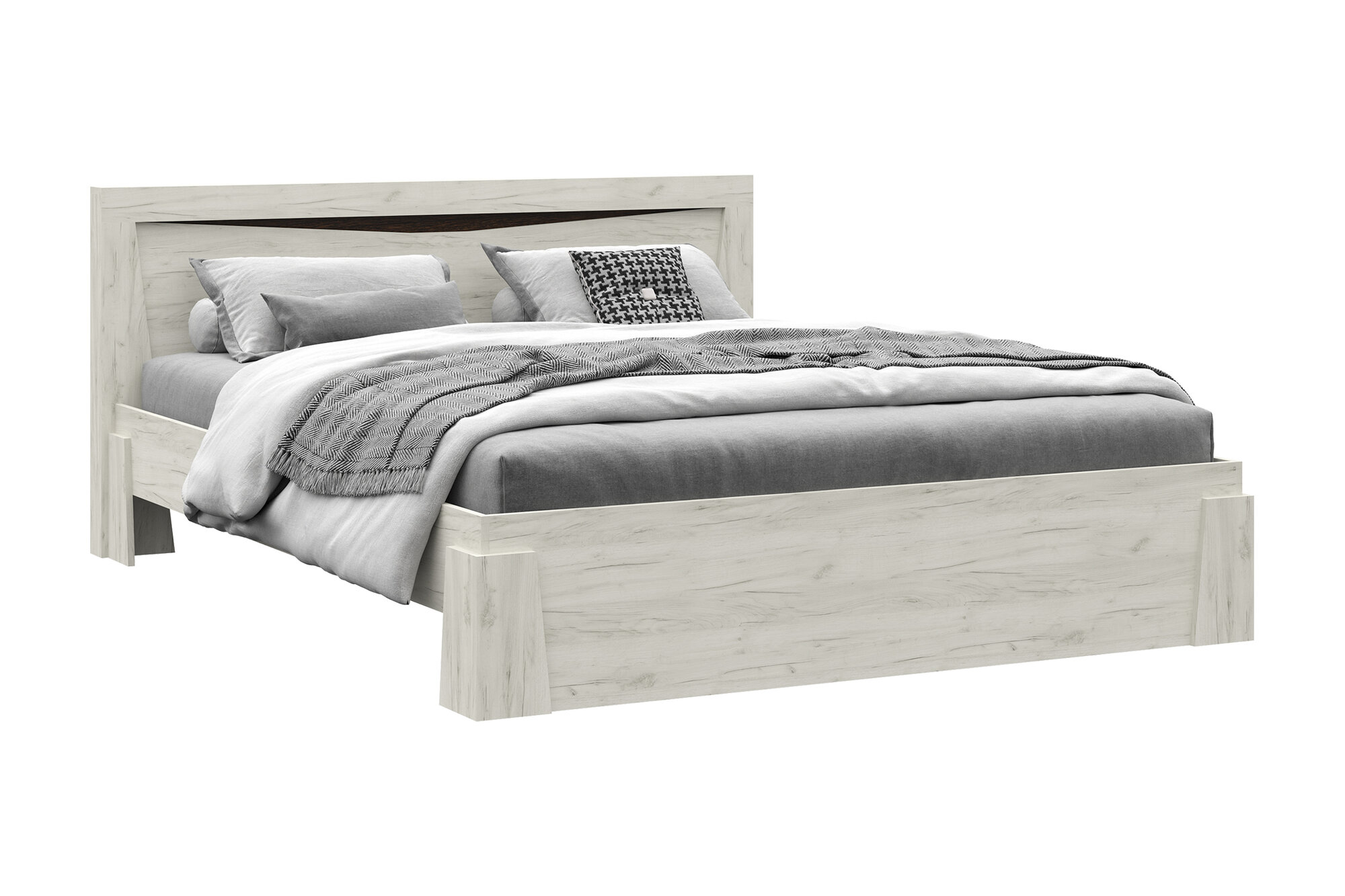 фото Кровать Нонтон Паола КР 703 1.6 м дуб крафт белый / венге 170x212x84.4 см