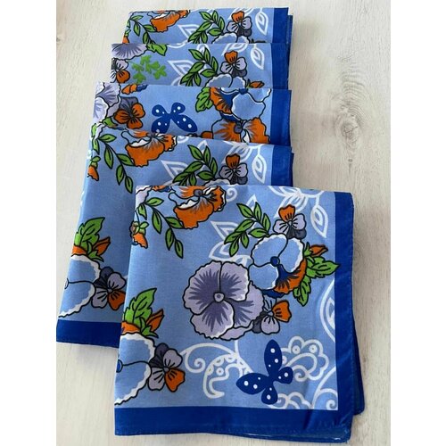 Носовой платок SAMO, 5 шт., синий/голубой