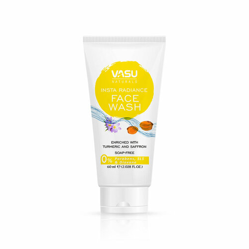 Insta Radiance FACE WASH, Vasu (Омолаживающий гель для умывания, с Куркумой и Шафраном, Не содержит мыла, Васу), 60 мл.