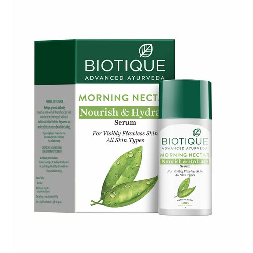 MORNING NECTAR Nourish & Hydrate SERUM, Biotique (утренний нектар Питательная и увлажняющая сыворотка для лица, Для всех типов кожи, Биотик), 40 мл.