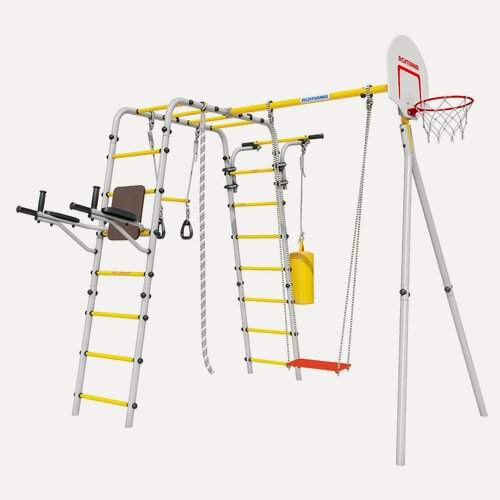 Изображение товара Спортивно-игровой комплекс Romana "Fitness", качели фанерные 103.20.05, серый/жёлтый