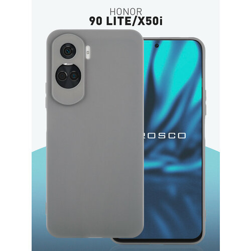 Чехол ROSCO для Honor 90 Lite и Honor X50i (Хонор 90 Лайт, х50 и), силиконовый чехол, тонкий, матовое покрытие, защита модуля камер, графитовый защитный чехол mypads для смартфона honor x50i honor 90 lite