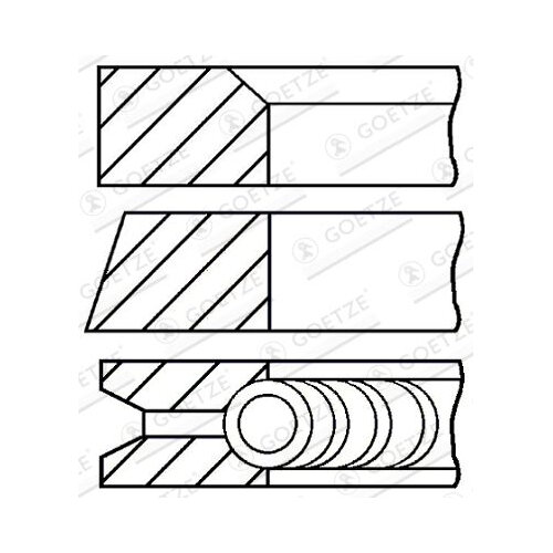 Комплект поршневых колец, GOETZE 08-283700-00 (1 шт.)