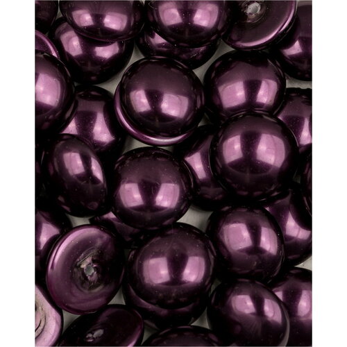 Стеклянные чешские бусины кабошон полупросверленный с жемчужным покрытием, Glass Pearl Cabochons, 14 мм, цвет Shiny Purple, 5 шт. hot 24pcs 14mm cartoon mouse round handmade photo glass cabochons