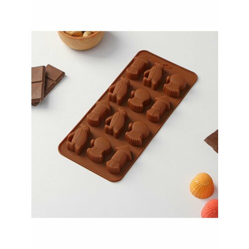 Форма силиконовая для льда и кондитерских украшений Пингвины 450₽