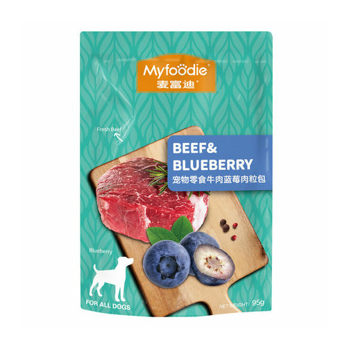 MYFOODIE DOG Пауч для собак Говядина черника 95 гр 10420132 161₽