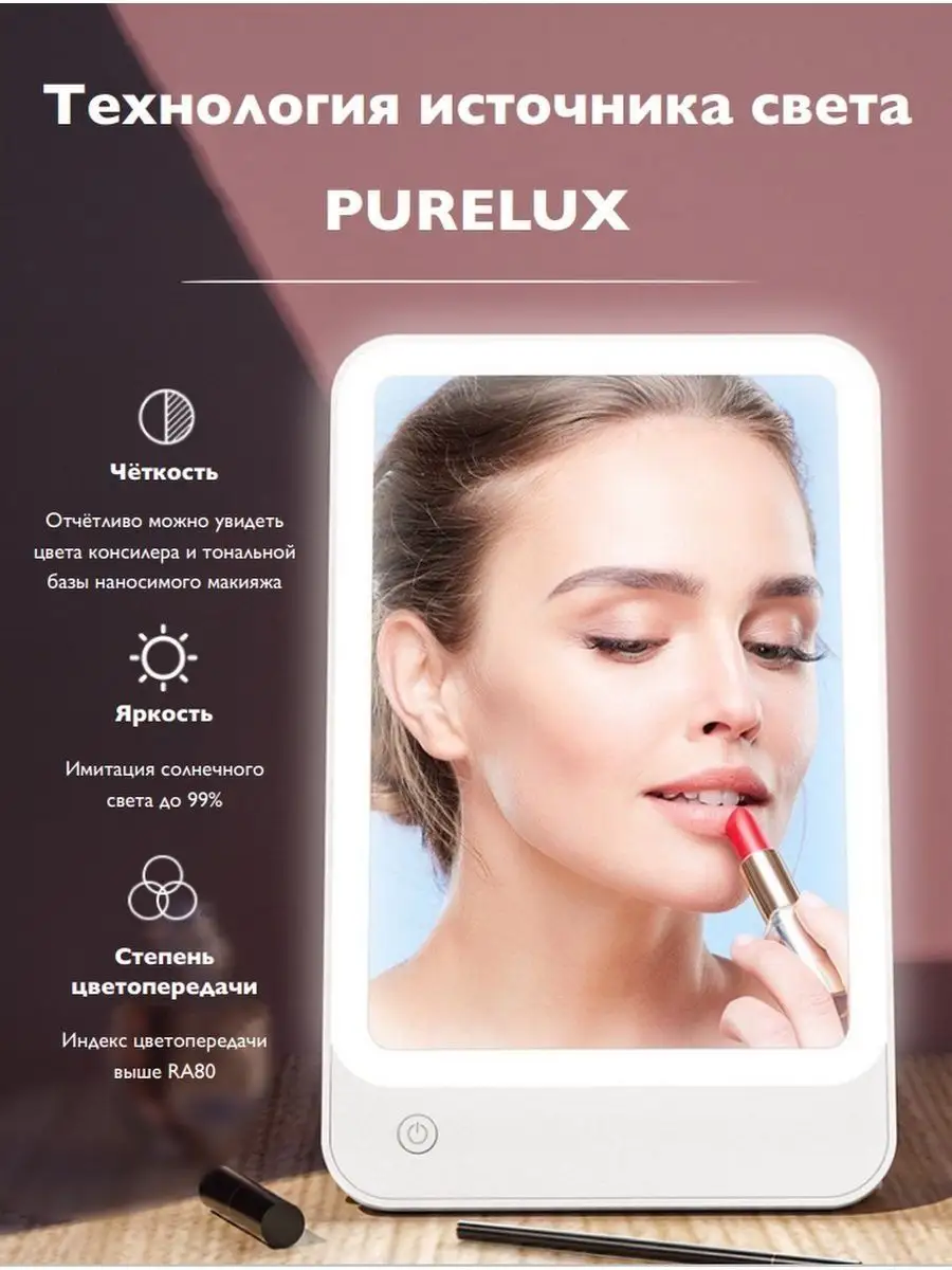 фото Зеркало с подсветкой Xiaomi Bomidi для макияжа Makeup Mirror LED