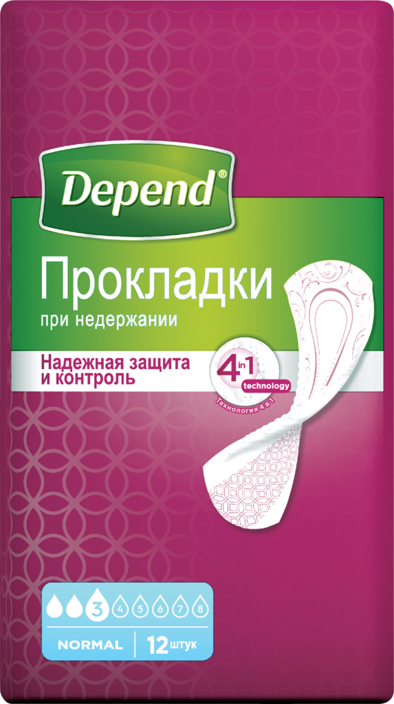 Урологические прокладки Depend Normal Plus Pad, 12 шт. (9435022) - фото №17