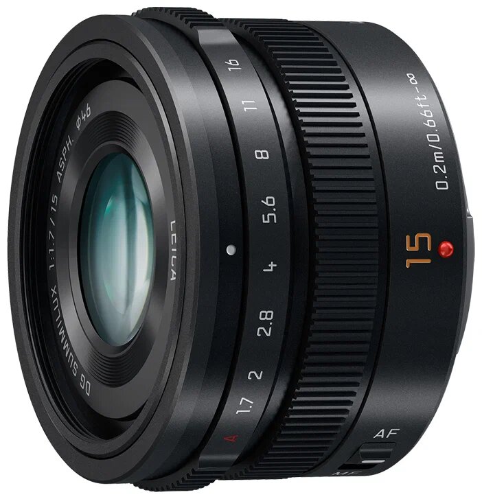 Объектив PANASONIC SUMMILUX 15 MM F1.7 ASPH DG BLACK (H-X015E-K), черный