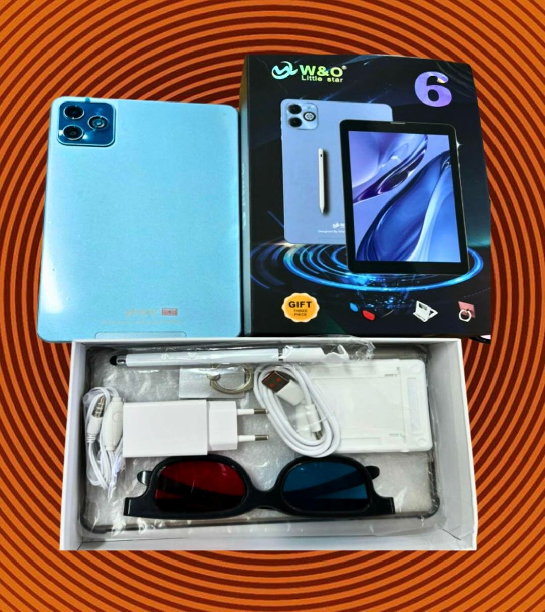 Планшет W&O 6 4/64 ГБ Android 12 + microSD (32 ГБ) в подарок! / золотистый — фото 1