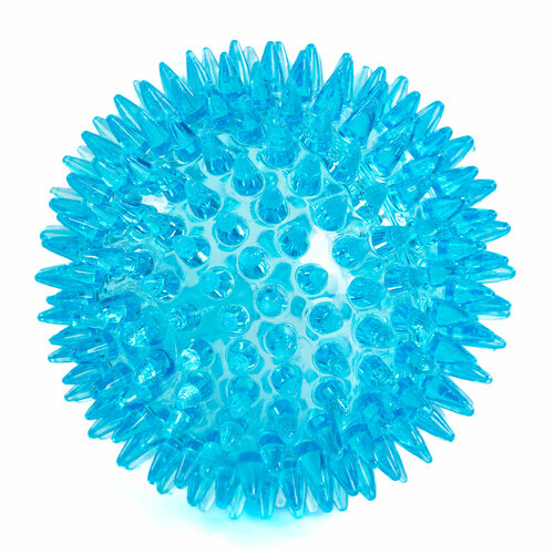 Игрушка для собак резиновая EliteDog Мяч с шипами, голубая, S, 8.4см