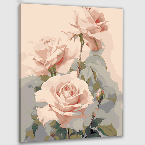 Картина по номерам 50х40 Розы в сиянии
