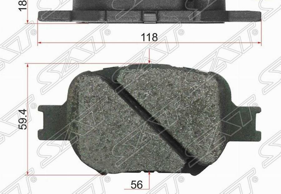 SAT ST-04465-20540 Колодки тормозные (Спереди) Toyota Allion (T260) 07-16 / Caldina 02-07
