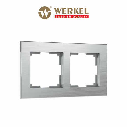 Рамка из металла на 2 поста Werkel Аluminium W0021706 алюминий