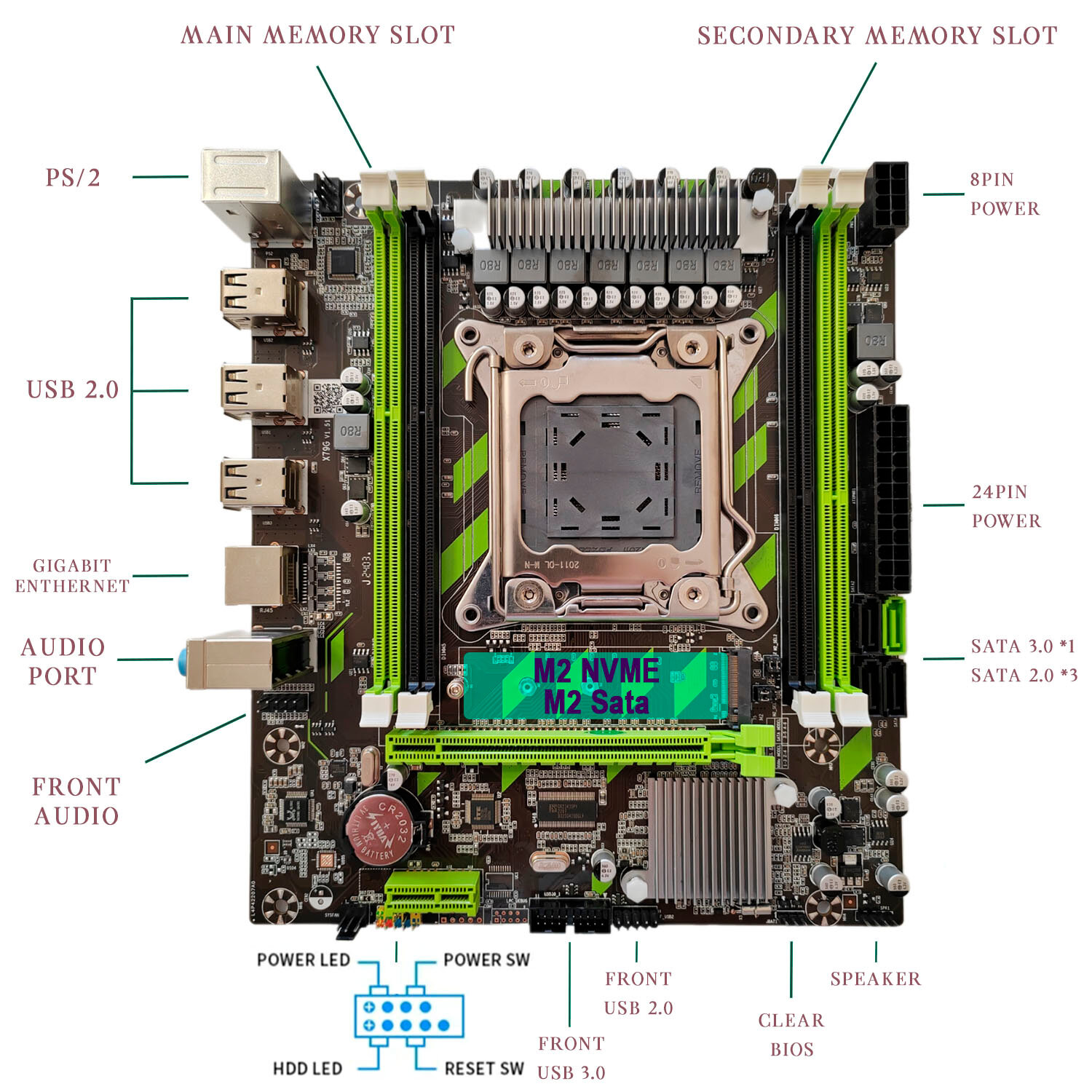 Комплект материнская плата Atermiter X79G + E5-2650v2 + 16GB RAM 1600MHz