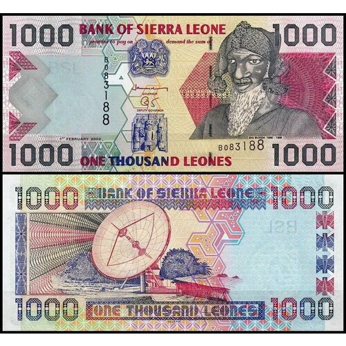 банкнота сьерра леоне 2010 год 10 000 unc Сьерра Леоне 1000 леоне 2002-2006 (UNC Pick 24)