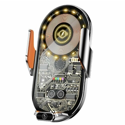 Держатель для телефона в машину с беспроводной зарядкой / Сенсорный держатель с беспроводной зарядкой 15 Вт на воздуховод R&D C23