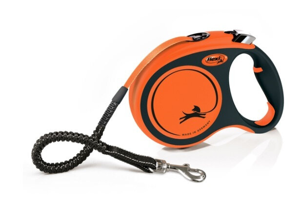 FLEXI рулетка Xtreme L ремень 5 м до 65 кг, черный/оранжевый