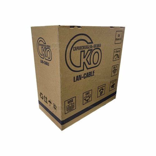 UTP витая / Кабель внутренний / UTP 4 пары / SUPRLAN Standart U/UTP CAT5E 4PR AWG24 CU PVC INDOOR серый 305 м витая пара кабель для интернета, интернет кабель, бухта кабеля, 1 шт.