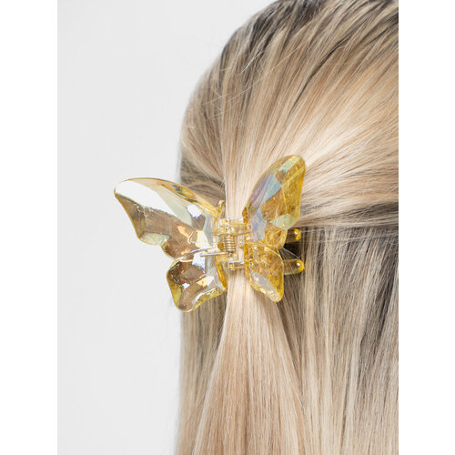 Заколка-краб, Цвет Желтый заколка для волос с камнями бежевая бабочка