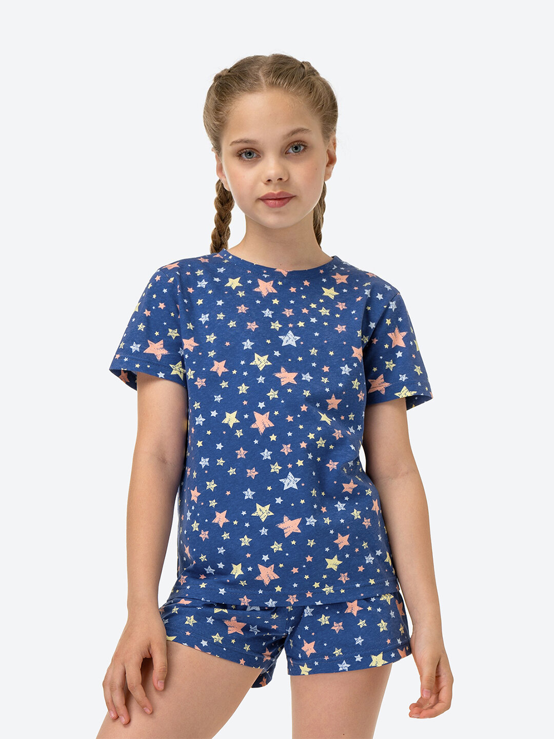 Пижама детская хлопковая HappyFox HF2423SP звезды.на.синем 146