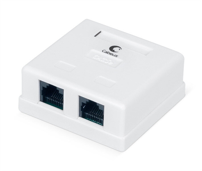 фото Cabeus WS-8P8C-Cat.5e-2 Розетка компьютерная RJ-45, категория 5e, двойная, внешняя, Dual IDC