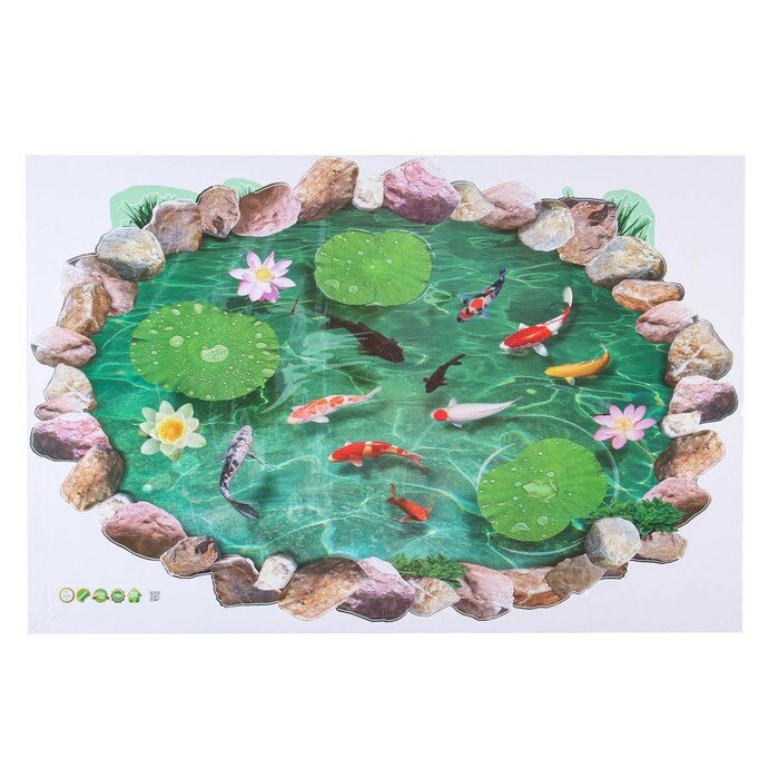 Интерьерная наклейка КНР "Рыбки", 3D, 90х60 см