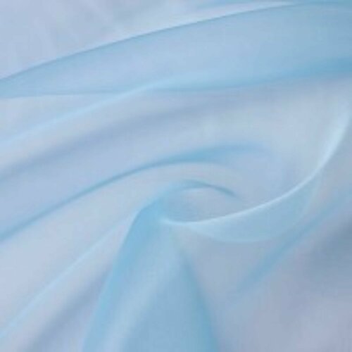 Ткань для шитья Органза плательная - цвет голубой от 1 метра ширина 150 см