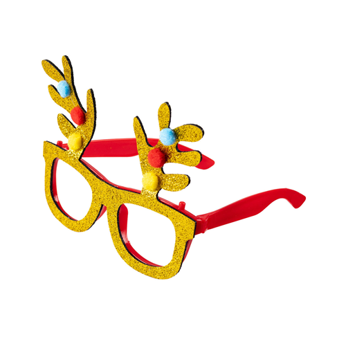 Очки Рога оленя с шариками блеск/G карнавальные очки рога оленя с колпаком красные