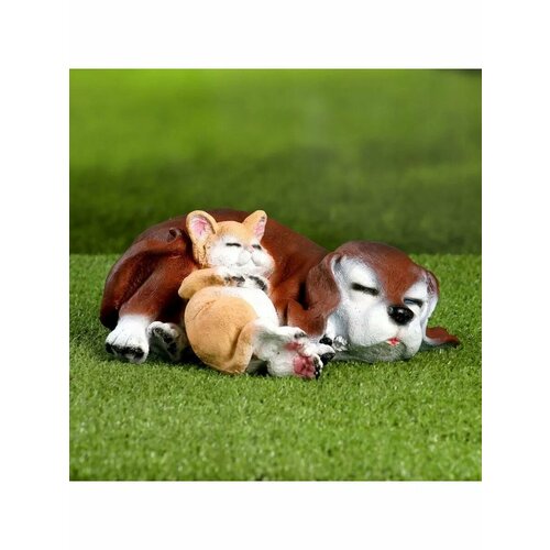 Садовая фигура Лучшие друзья 23х27х11см рыжий и коричневы 1794₽