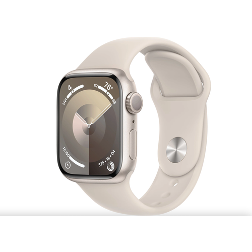 Apple Watch Series 9 GPS 45mm Aluminium Case with Starlight Sport Band M/L (MR973 ) белый, красный, бежевый, красный (розовый)