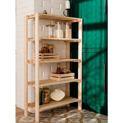 Стеллаж деревянный напольный