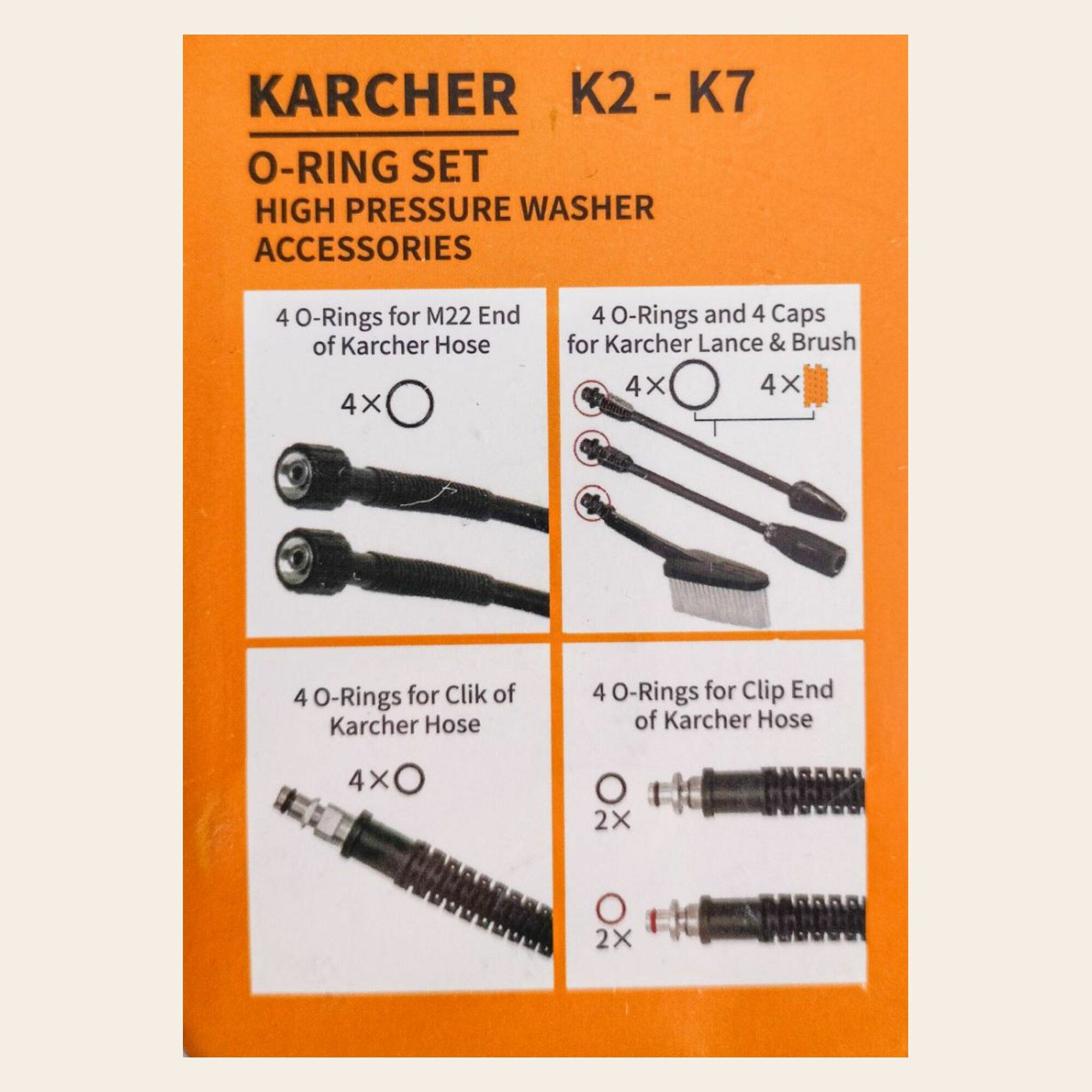 Комплект запасных колец круглого сечения для всех АВД Karcher — фото 1