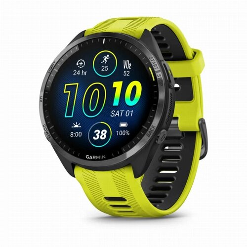 Умные часы Garmin Forerunner 965 AMOLED Carbon Grey010-02809-02 карбоново-серый безель с черно-желтым ремешком 63999₽