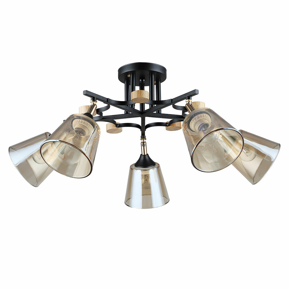 Потолочная люстра Arte Lamp GLASSY A5078PL-5BK E27 чёрный/прозрачный