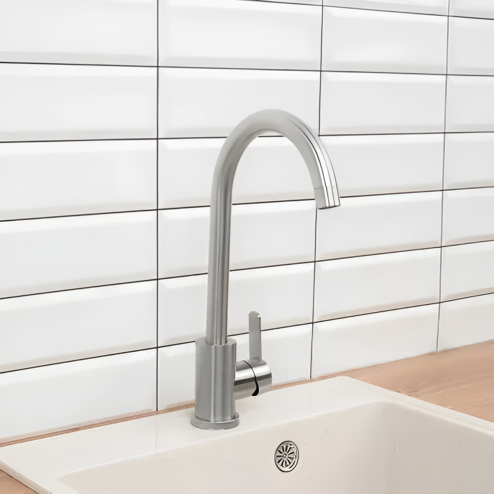 Смеситель для раковины и мойки с изливом из нержавеющей стали