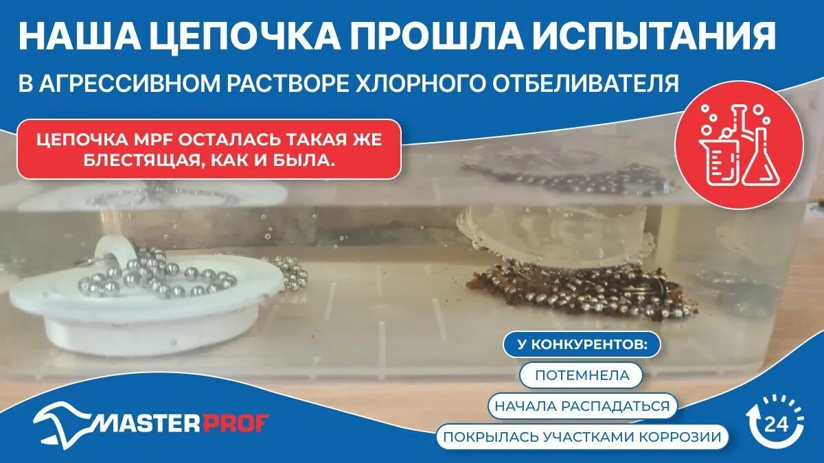 Пробка для ванны и раковины с цепочкой 45 см, черная, диаметр 43 мм — фото 1