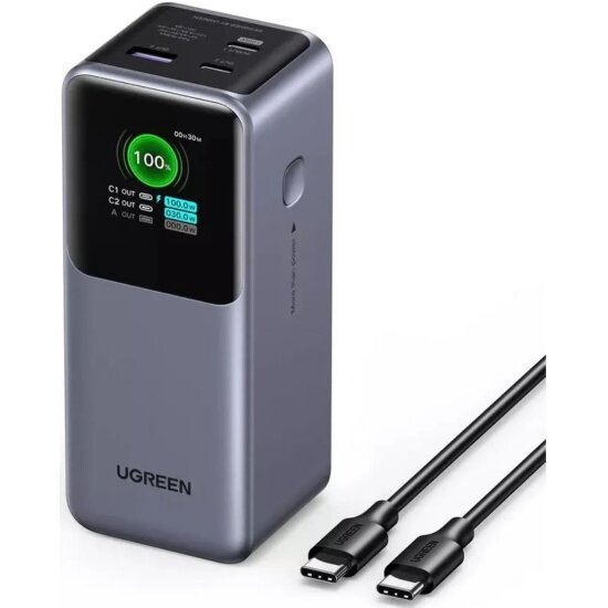 Внешний аккумулятор Ugreen PB721 (35524B) 20000mAh Fast Charging 130W серый