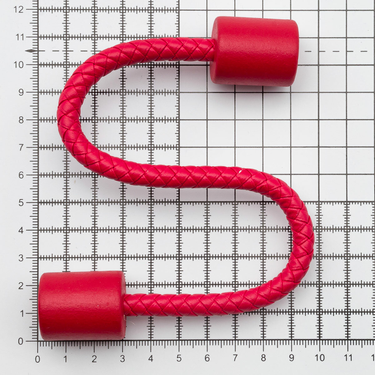 Подхват для штор гибкий, 30 см (кожзам, дерево), Айрис (красный) — фото 1