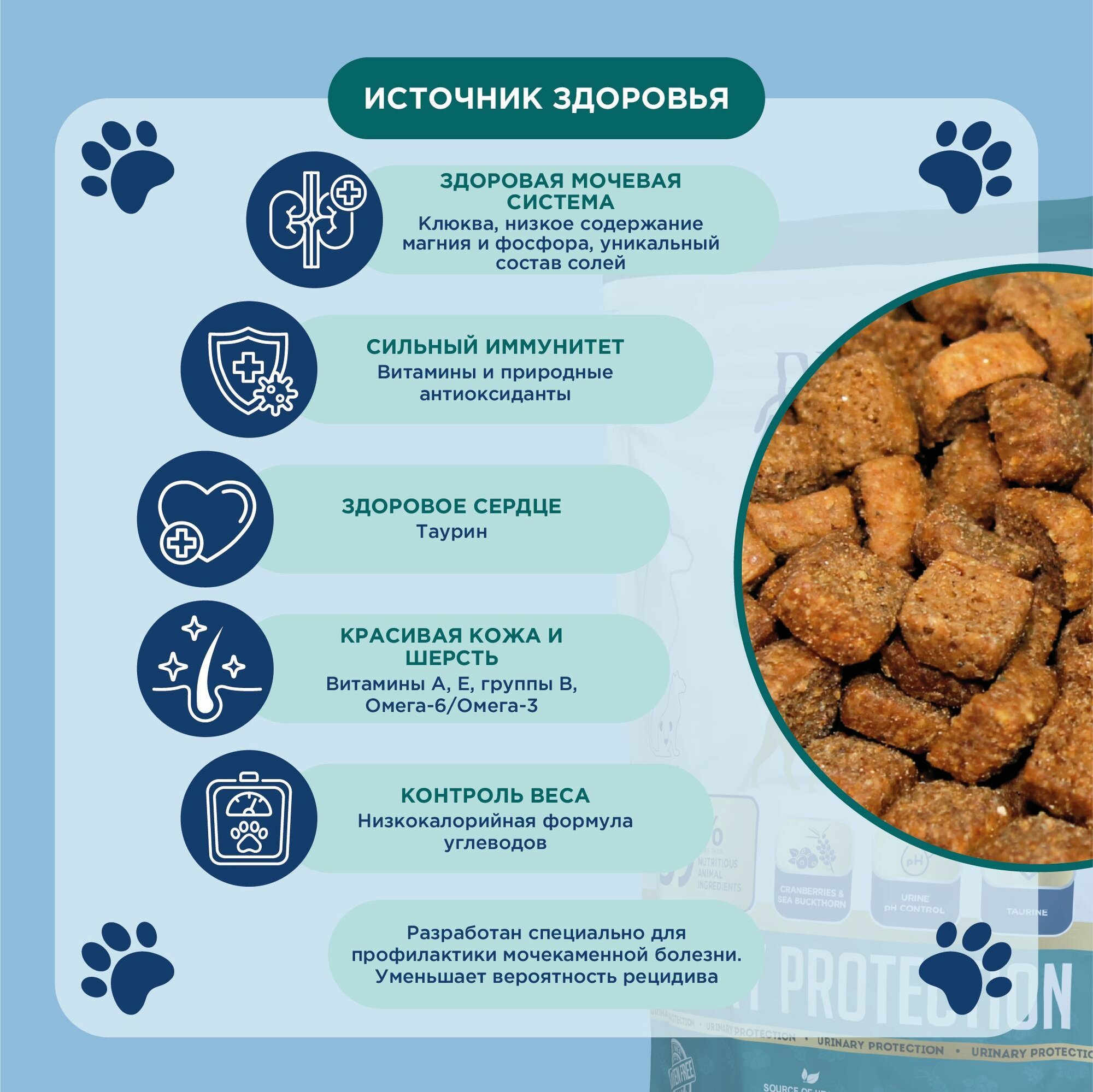 Сухой корм PET'S BRUNCH Urinary Protection, для взрослых кошек с МКБ, курица, 400 г — фото 1