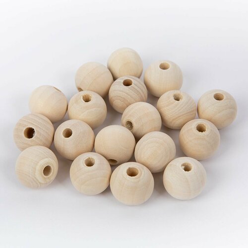 Бусины деревянные для рукоделия Zlatka HWBE-20 20 мм 10 уп по 40 г светлое дерево