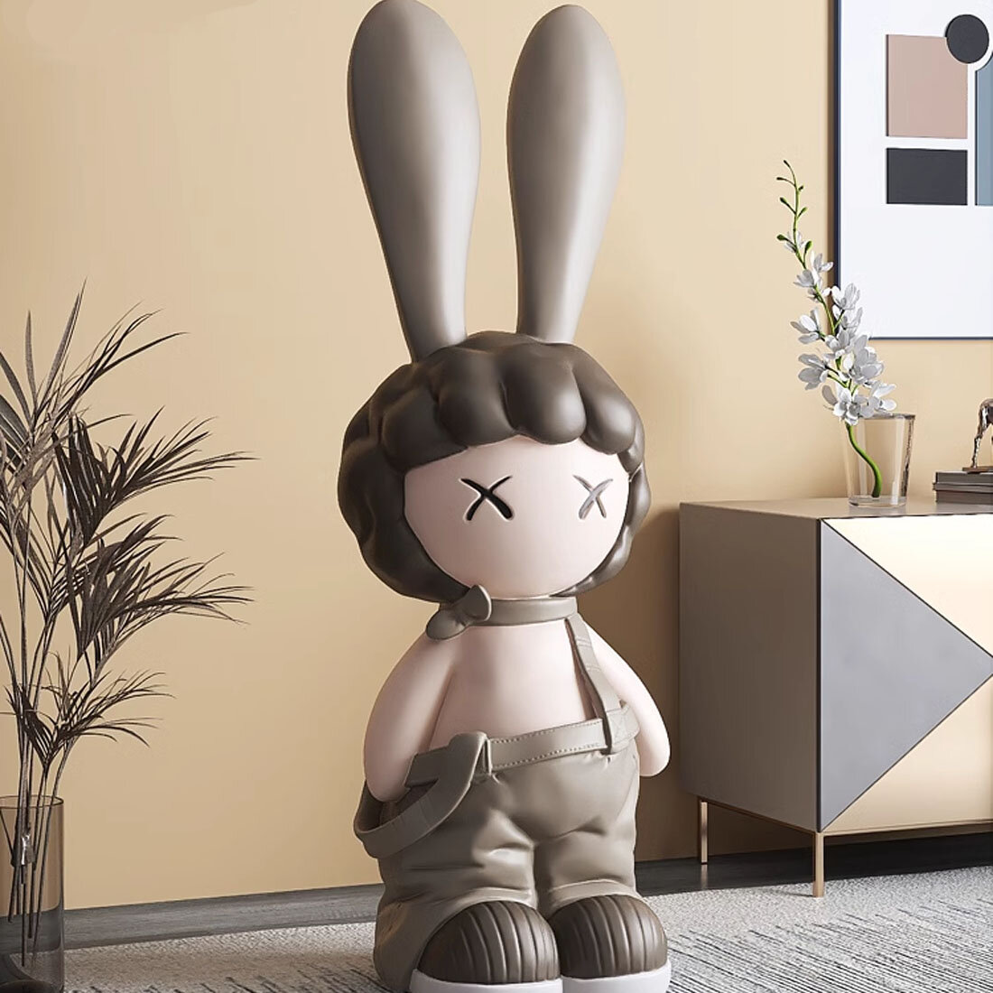 Интерьерная напольная фигура Cool Rabbit (бежевый, 36х105 см)