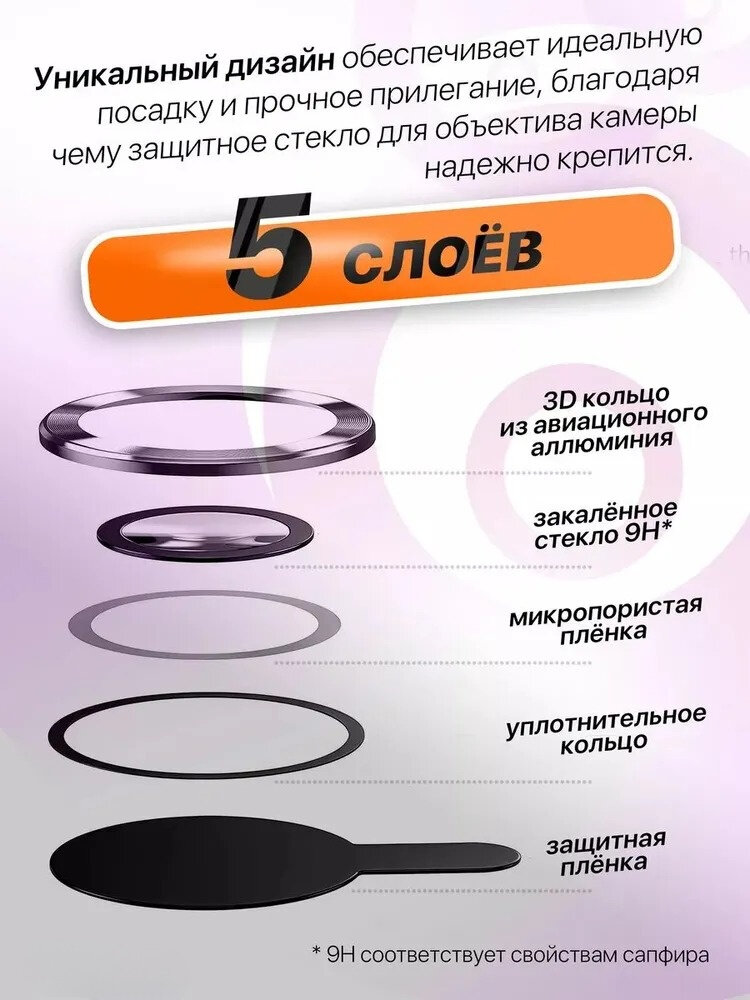 Защитные стекла Remax, для камеры iPhone 16 Pro/Max, 3D, твердость 9Н, черные, 3 шт — фото 1